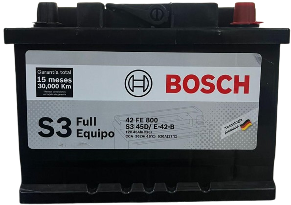 Batería BOSH S3 para auto con instalación a domicilio en Quito